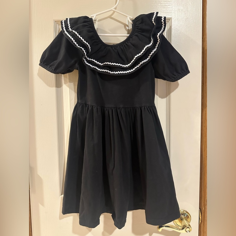 Janie and Jack Black Dress with White Accents